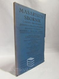 kolektiv, autorů, Masarykův sborník: Časopis pro studium života a díla T. G. Masaryka: Ročník 1, srpen 1924, svazek 2, 1924