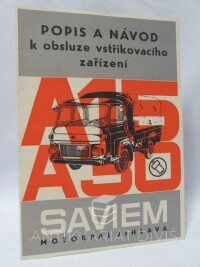 kolektiv, autorů, Popis a návod k obsluze a montáži vstřikovacího zařízení Motorpal pro motory automobilů A 15 a A 30 (licence Saviem), 0