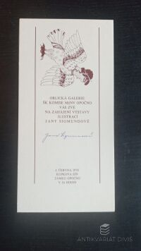 Trnková, Jana, Katalog k výstavě ilustrací Jany Sigmundové v Kupkově síni zámku Opočno a Galerii "D" v Praze, 1978