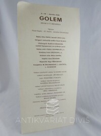 Werich, Jan, Voskovec, Jiří, Ježek, Jaroslav, Golem - revue o 11 obrazech, 0