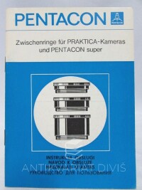 kolektiv, autorů, Pentacon: Zwischenringe für PRAKTICA-Kameras und PENTACON super: Instrukcja obslugi / Návod k obsluze / Használati utasítás, 0