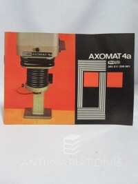 kolektiv, autorů, Meopta Axomat 4a, 1982