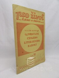 Bitnar, Vilém, O podstatě českého literárního baroku, 1940