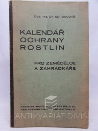 Baudyš, Eduard, Kalendář ochrany rostlin pro zemědělce a zahrádkáře, 1935