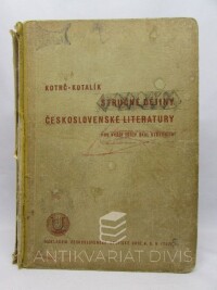 Kotalík, Josef, Kotrč, Josef, Stručné dějiny československé literatury pro vyšší třídy škol středních, 1934