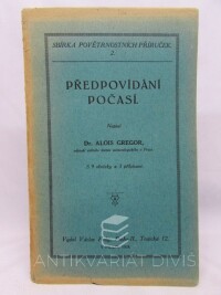 Gregor, Alois, Předpovídání počasí, 1924