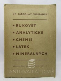 Formánek, Jaroslav, Rukověť analytické chemie látek minerálních, 1920