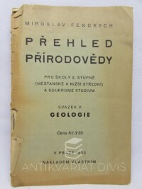 Fendrych, Miroslav, Přehled přírodovědy pro školy 2. stupně svazek V. - Geologie, 0