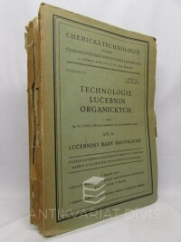 Krauz, Cyrill, Technologie lučebnin organických II.- Lučebniny řady isocyklické, 1935