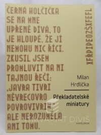 Hrdlička, Milan, Překladatelské miniatury, 2014