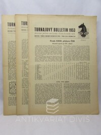 Louma, Josef, Turnajový bulletin 1953 - Zvláštní příloha měsíčníku Československý šach: čísla 3, 4 a 5, 1953