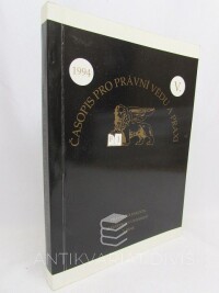 kolektiv, autorů, Kroupa, Jiří, Časopis pro právní vědu a praxi 1994 V., 1994