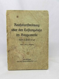 kolektiv, autorů, Reichstarifordnung über den Leistungslohn im Baugewerbe vom 2. Juni 1942, 1942