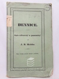 Malý, Jakub B., Dennice - spis zábawný a ponaučný, díl třetí, svazek čtvrtý a poslední, 1841