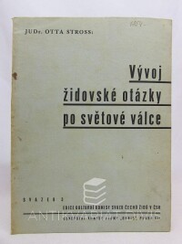 Stross, Otta, Vývoj židovské otázky po světové válce, 1937